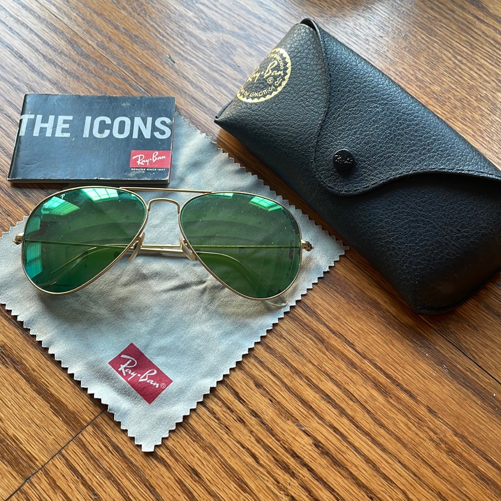 Rayban Green Tint Mirrored Sunglasses